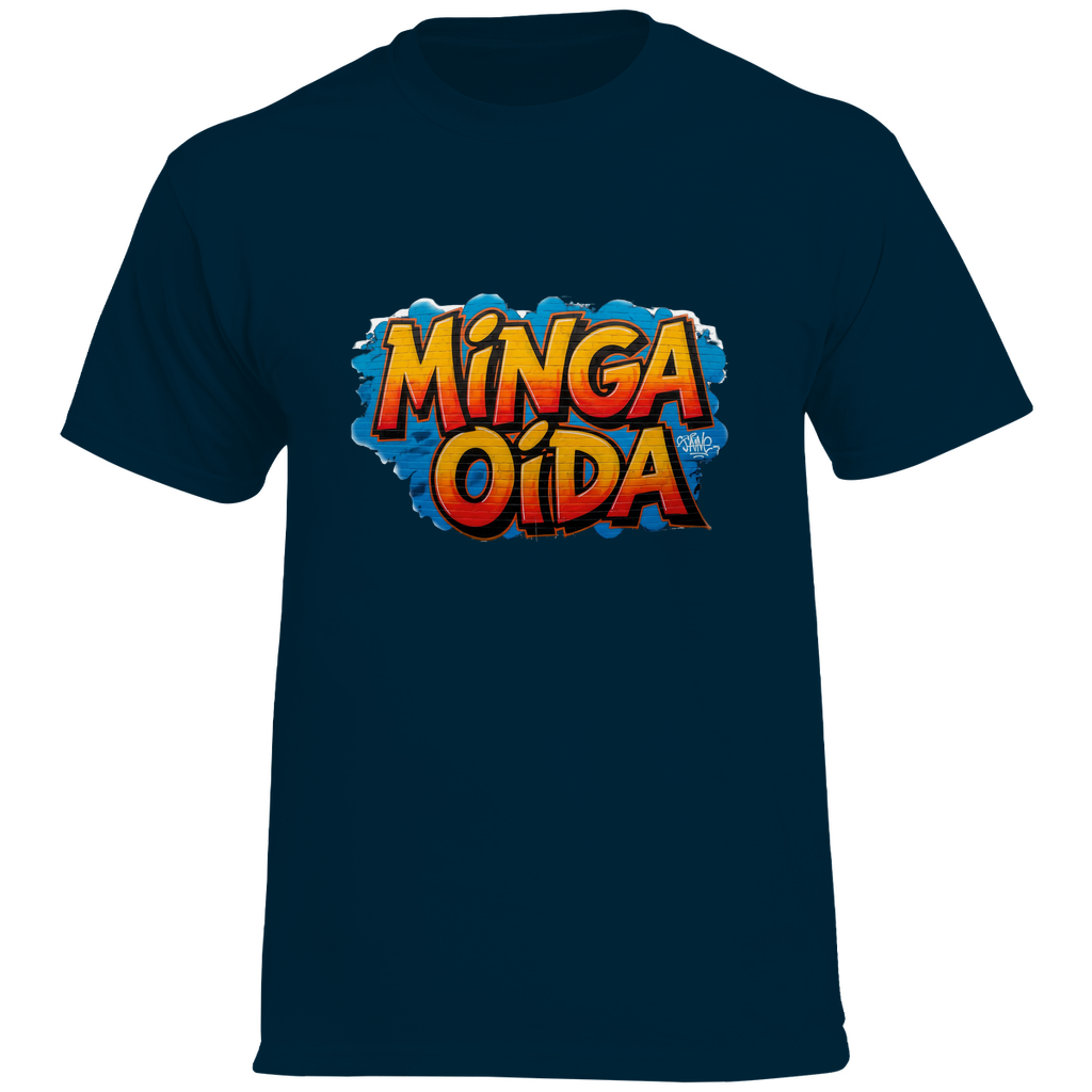 Herren Heavy Cotton T-Shirt Minga Oida Grafitti