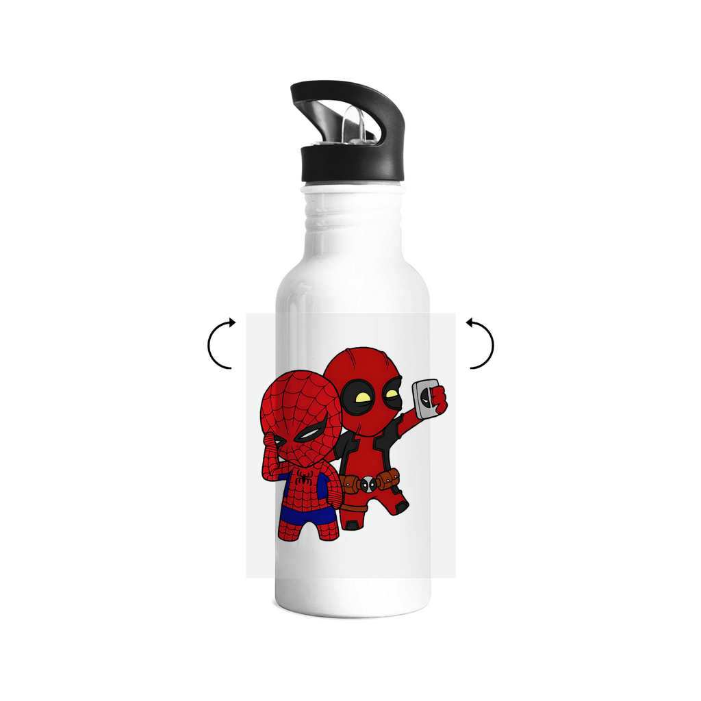 Edelstahl-Trinkflasche Spidey Deadpool Chibiki