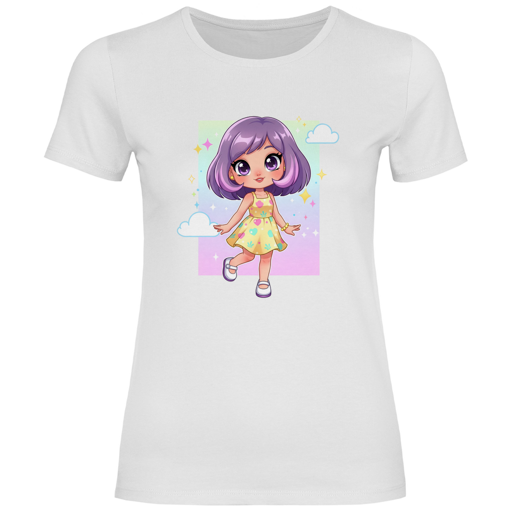 Damen T-Shirt girly girl Lila