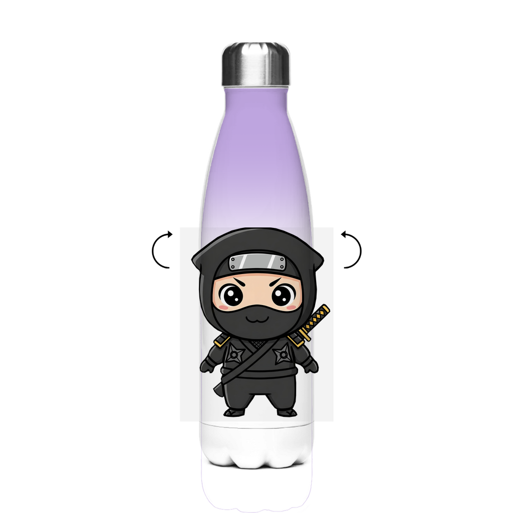 Edelstahl-Thermoflasche Ninja Chibiki Shinobi black
