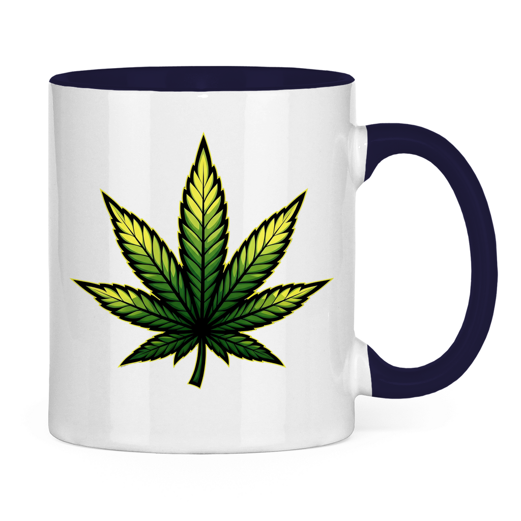 Tasse zweifarbig Cannabis Logo