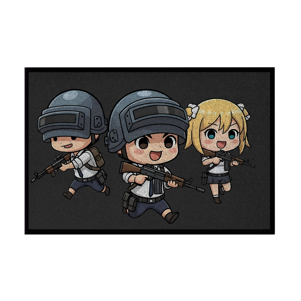 Fußmatte mit Gummirand Battle Royal PUBG Chibiki