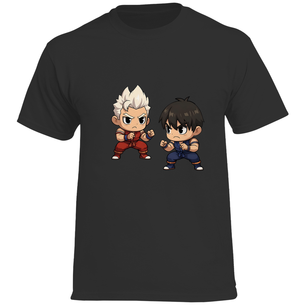 Herren Heavy Cotton T-Shirt street fighter mma martial arts chibiki