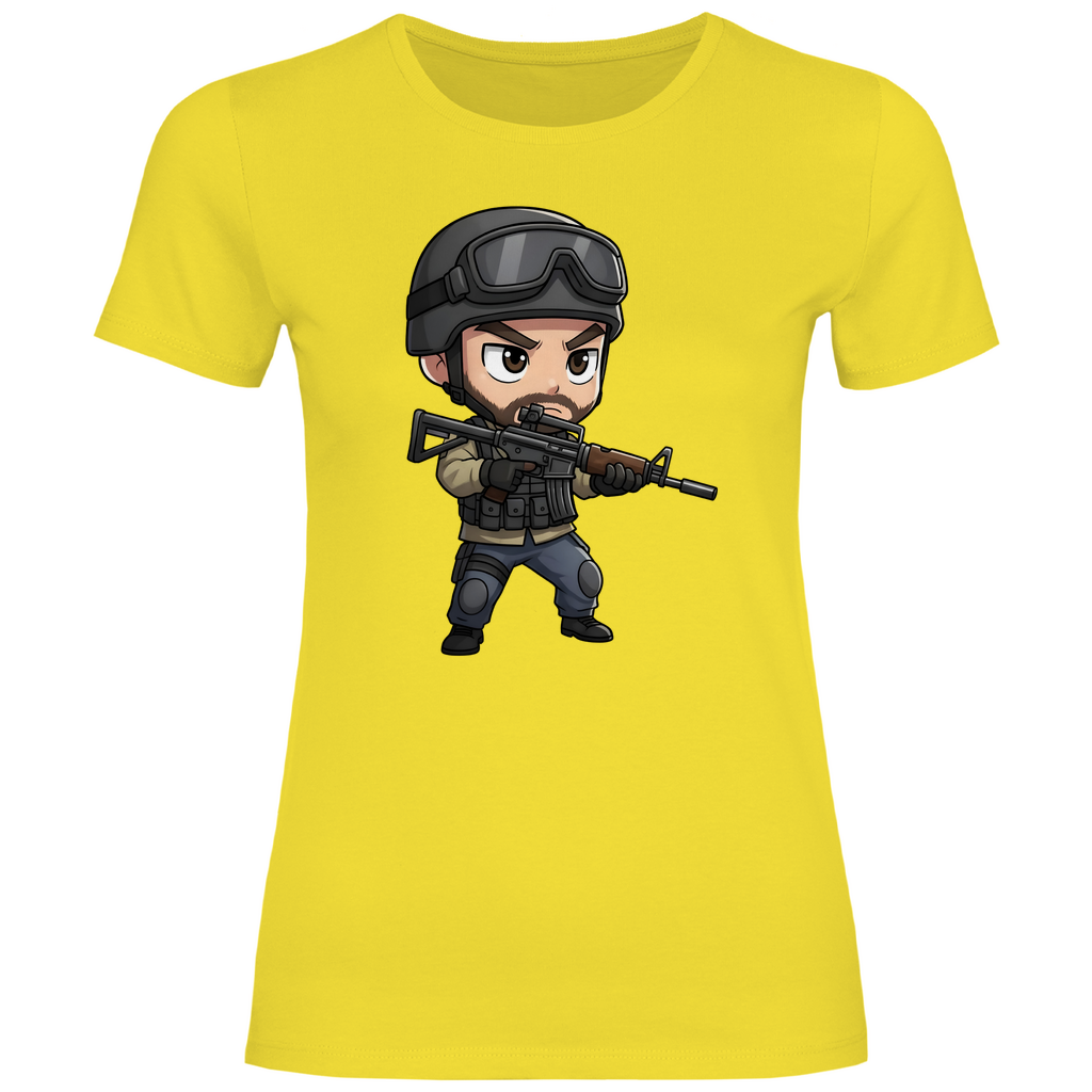 Damen T-Shirt Soldier Police Counter Strike Chibiki Special Force