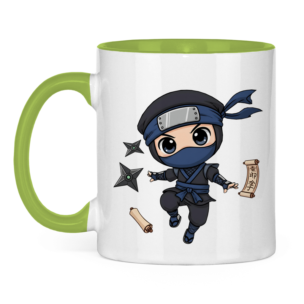 Tasse zweifarbig Ninja Chibiki Shinobi scrolls and shuriken