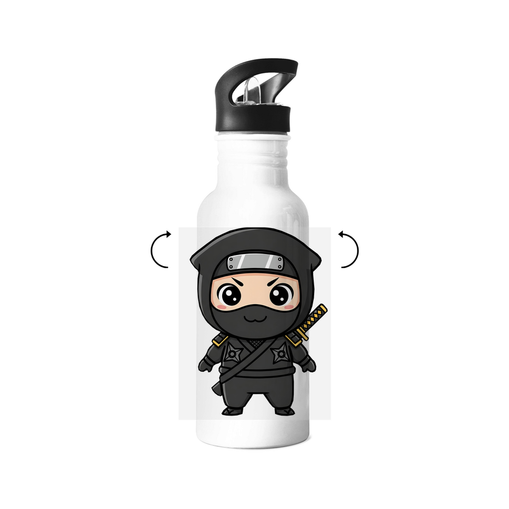 Edelstahl-Trinkflasche Ninja Chibiki Shinobi black