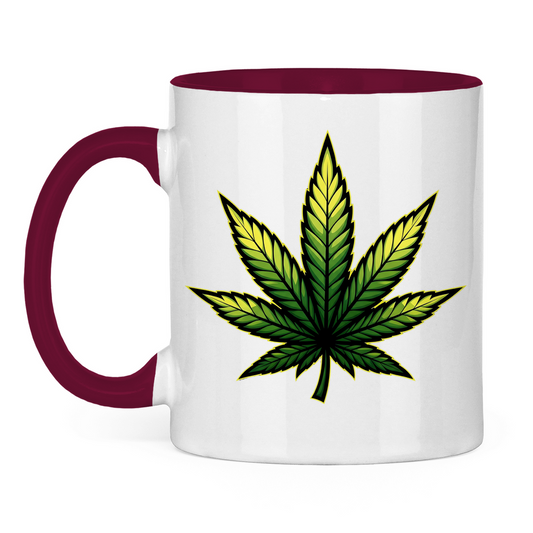 Tasse zweifarbig Cannabis Logo