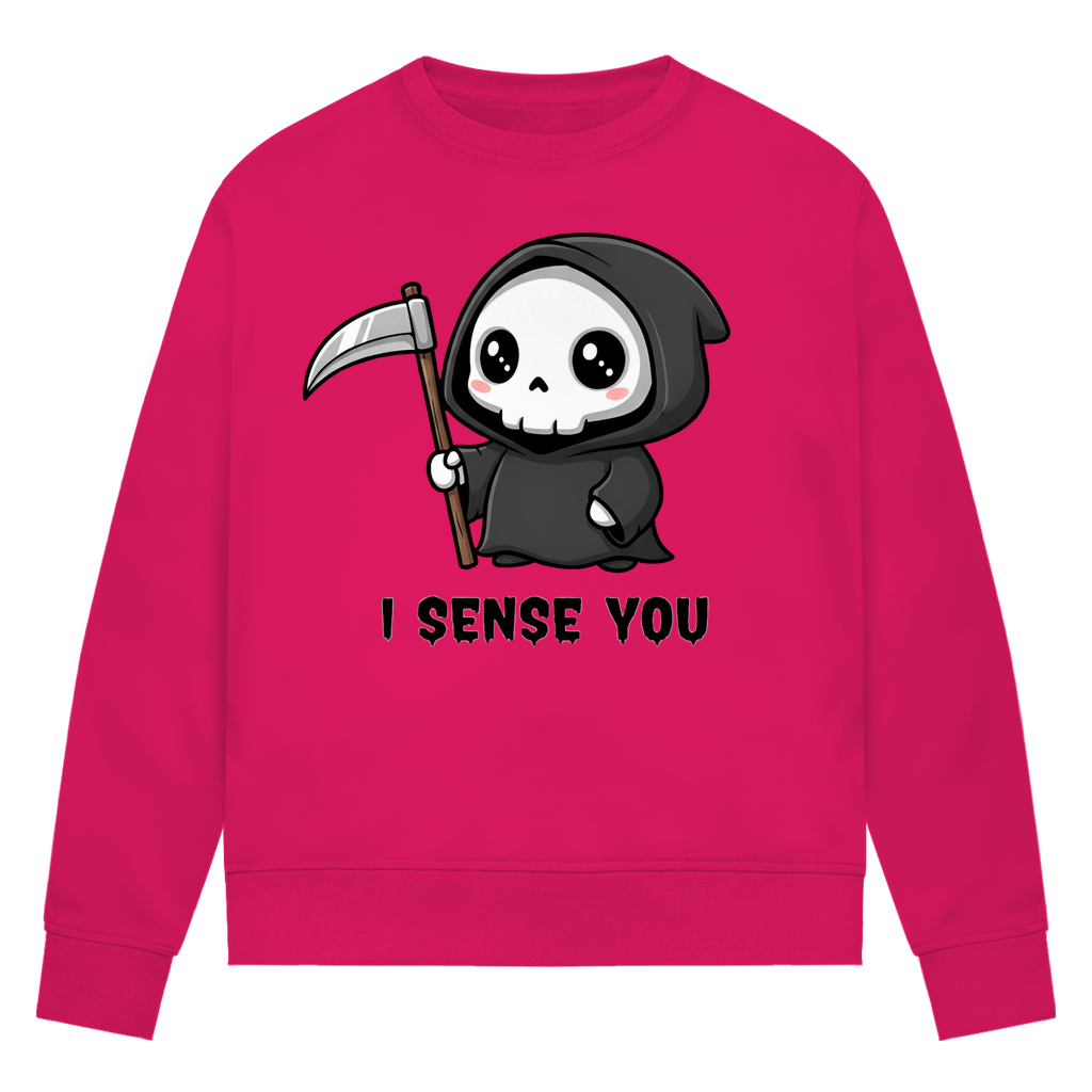 Damen Premium Bio Sweatshirt Reaper chibi Sensenmann