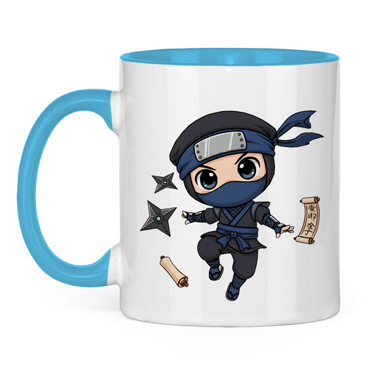 Tasse zweifarbig Ninja Chibiki Shinobi scrolls and shuriken