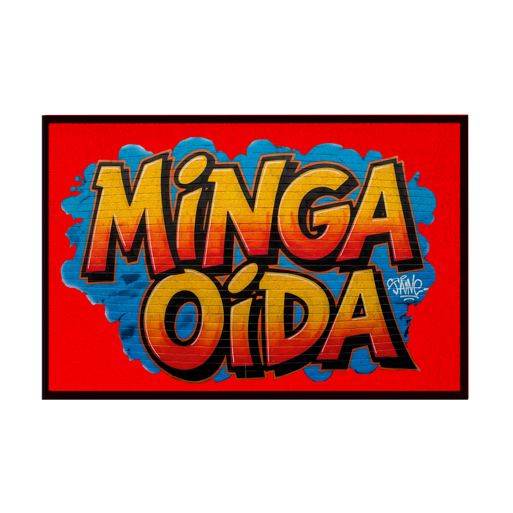 Fußmatte mit Gummirand Minga Oida Grafitti