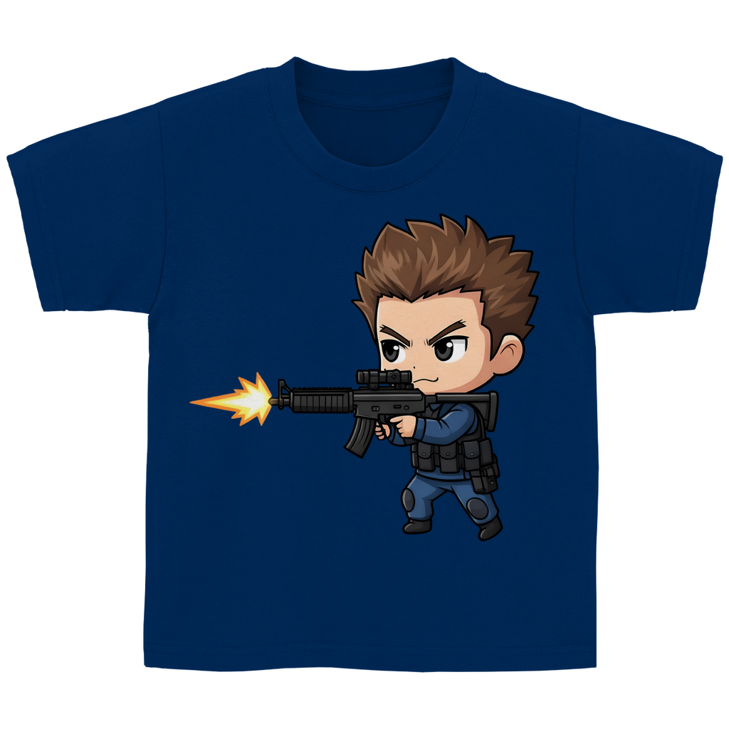 Kinder Basic T-Shirt Soldier Police Counter Strike Chibiki