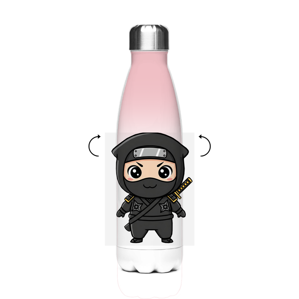 Edelstahl-Thermoflasche Ninja Chibiki Shinobi black