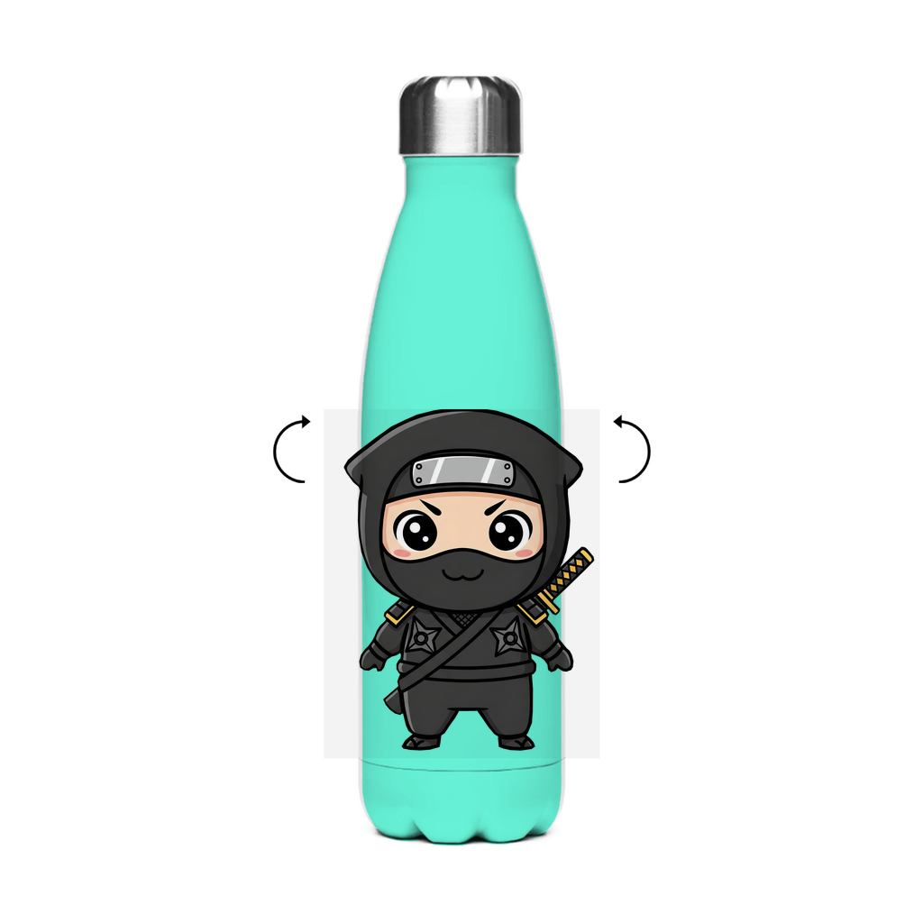 Edelstahl-Thermoflasche Ninja Chibiki Shinobi black