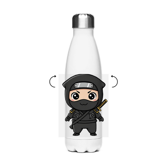 Edelstahl-Thermoflasche Ninja Chibiki Shinobi black