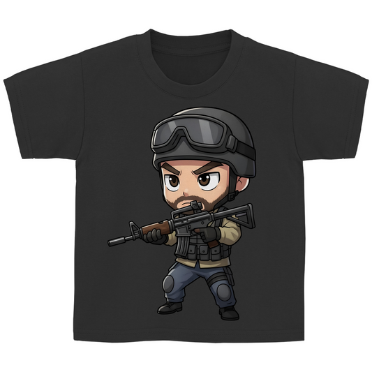 Kinder Basic T-Shirt Soldier Police Counter Strike Chibiki Special Force