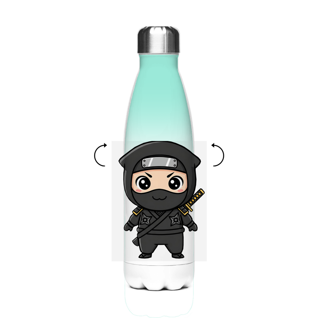 Edelstahl-Thermoflasche Ninja Chibiki Shinobi black