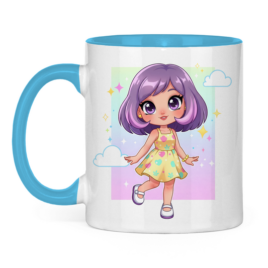 Tasse zweifarbig girly girl Lila
