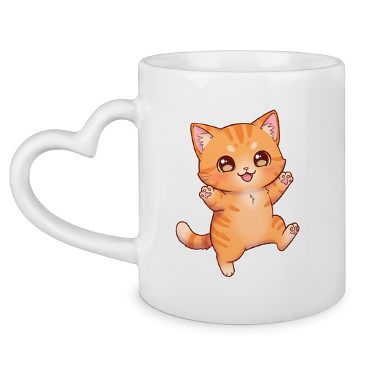 Tasse mit Herzhenkel kitty cat brownie
