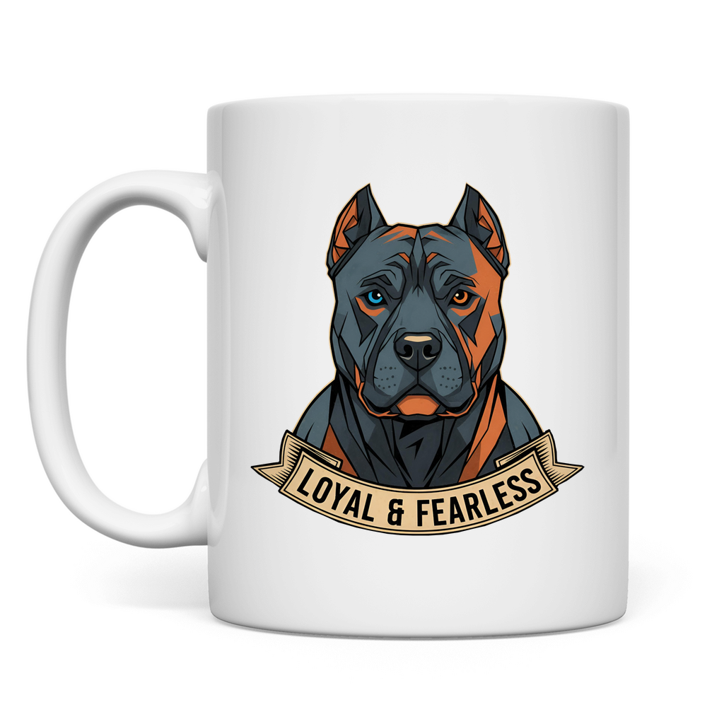 Tasse Pitbull loyal and fearless dog motive