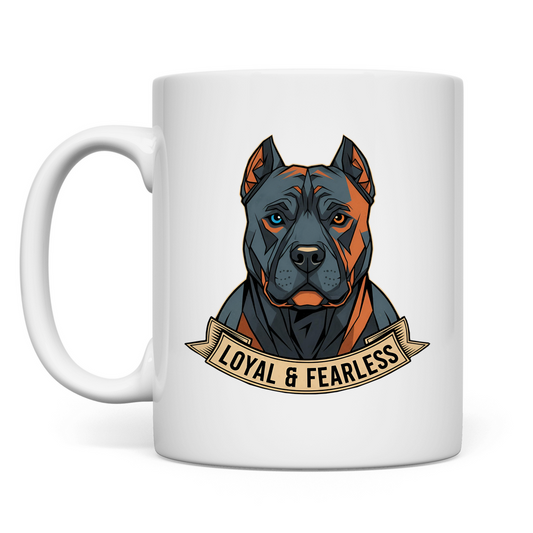 Tasse Pitbull loyal and fearless dog motive