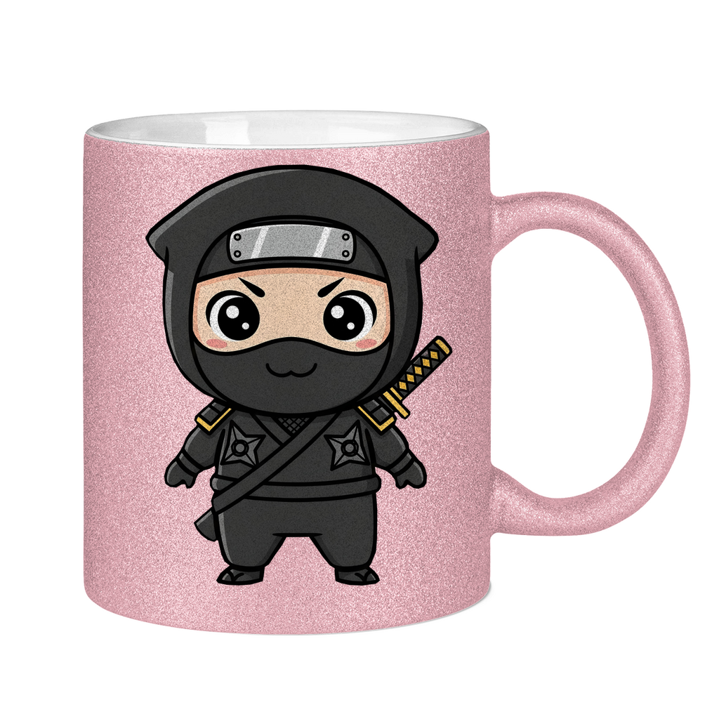 Glitzertasse Ninja Chibiki Shinobi black