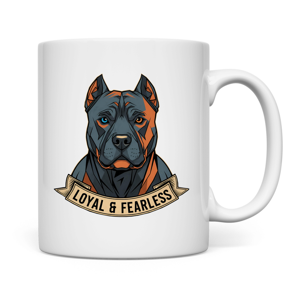 Tasse Pitbull loyal and fearless dog motive