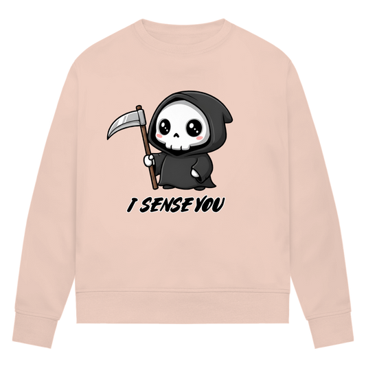 Damen Premium Bio Sweatshirt Reaper chibi Sensenmann