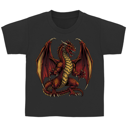 Kinder Basic T-Shirt Red Dragon _ Roter Drache