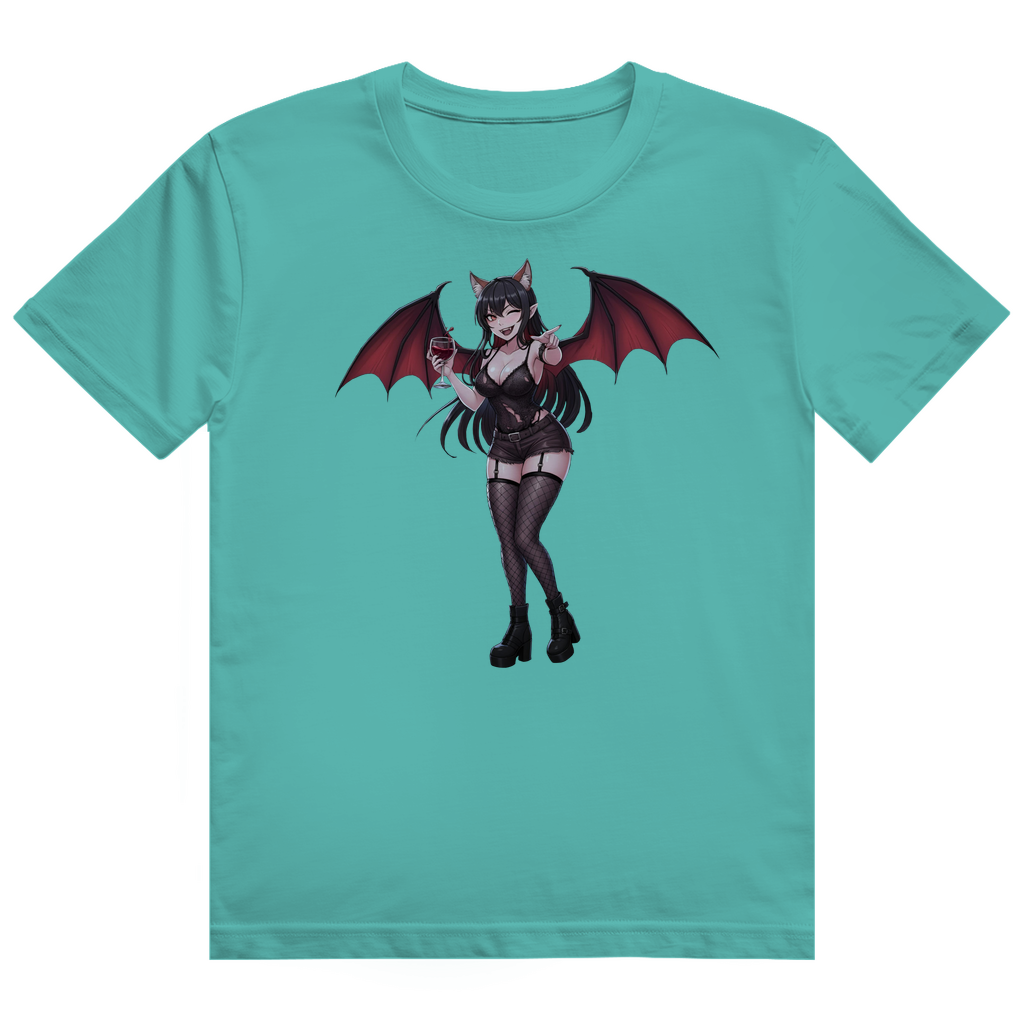 Herren Heavy Cotton T-Shirt cute vampire emo girl kawaii manga anime style