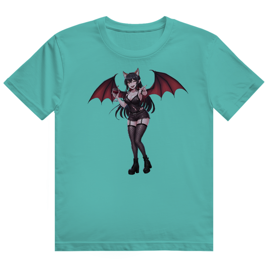 Herren Heavy Cotton T-Shirt cute vampire emo girl kawaii manga anime style