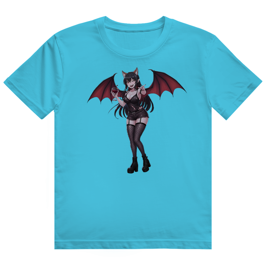 Herren Heavy Cotton T-Shirt cute vampire emo girl kawaii manga anime style
