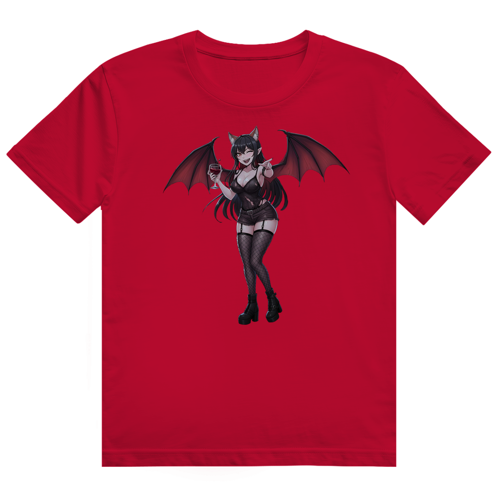 Herren Heavy Cotton T-Shirt cute vampire emo girl kawaii manga anime style