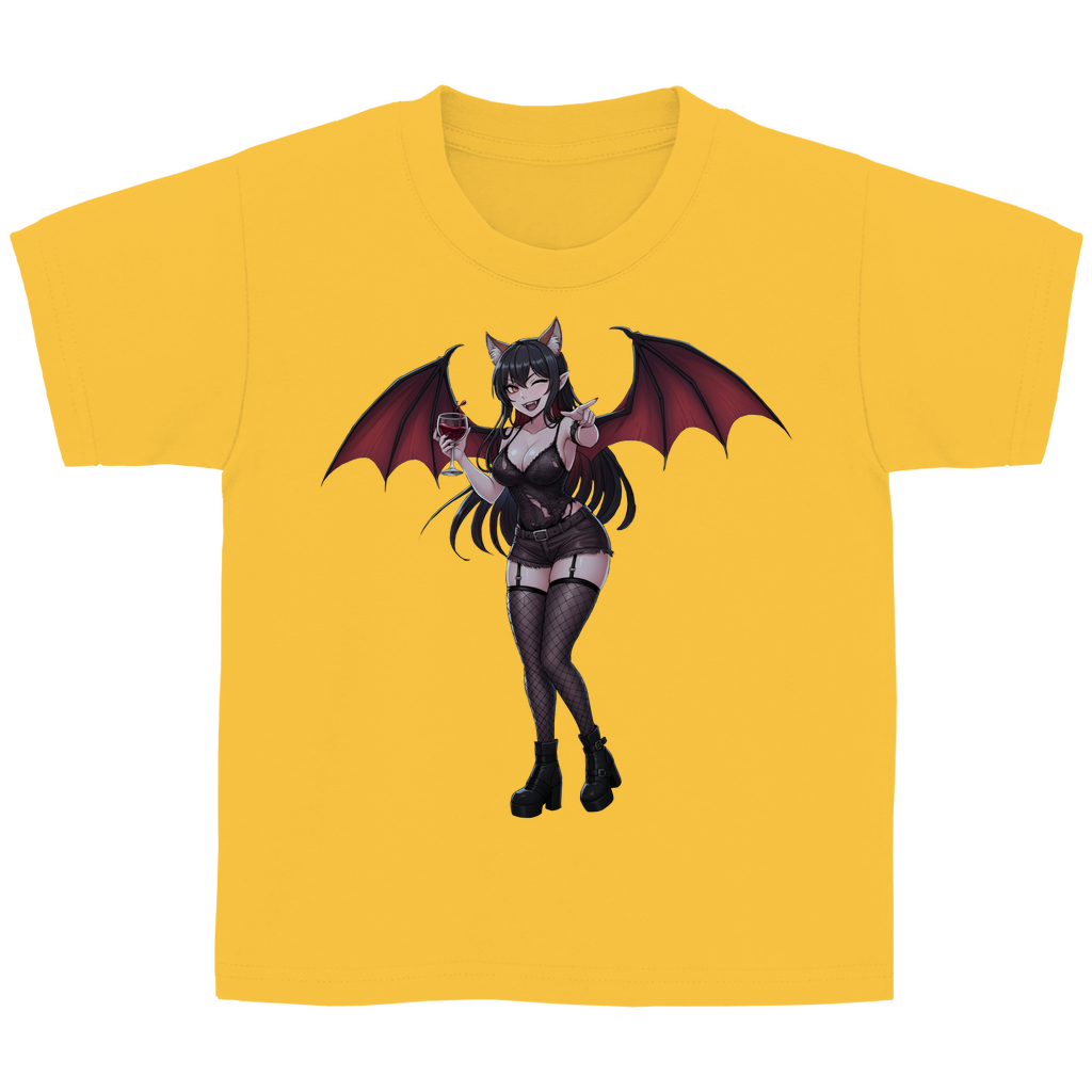 Kinder Basic T-Shirt cute vampire emo girl kawaii manga anime style