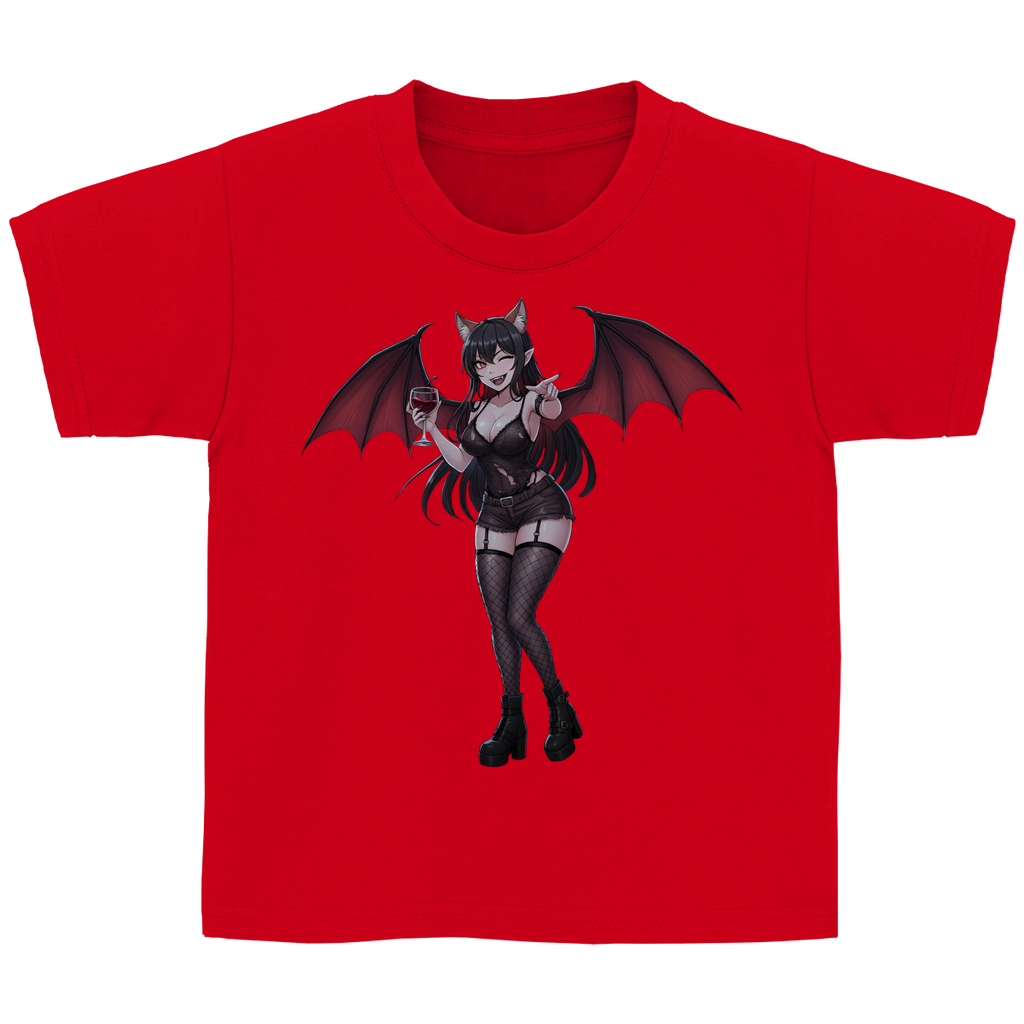 Kinder Basic T-Shirt cute vampire emo girl kawaii manga anime style