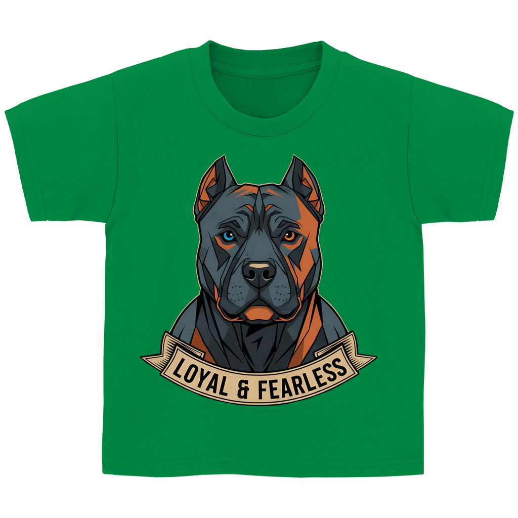 Kinder Basic T-Shirt Pitbull loyal and fearless dog motive