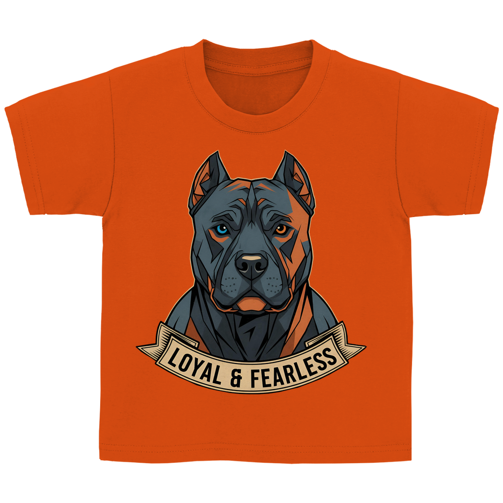 Kinder Basic T-Shirt Pitbull loyal and fearless dog motive