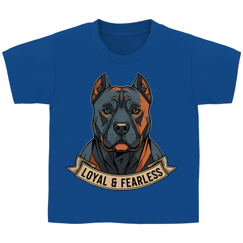 Kinder Basic T-Shirt Pitbull loyal and fearless dog motive