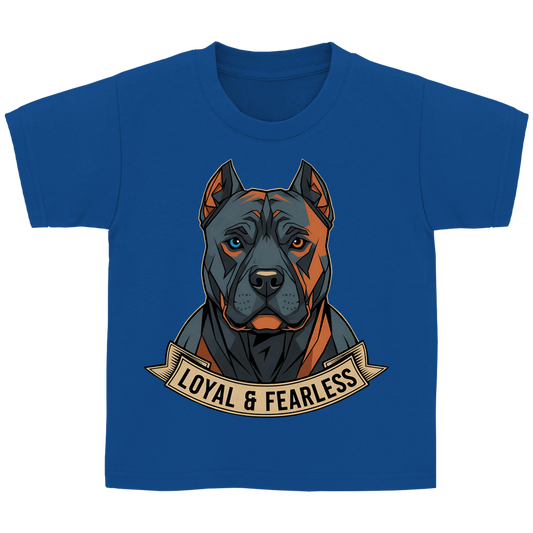 Kinder Basic T-Shirt Pitbull loyal and fearless dog motive