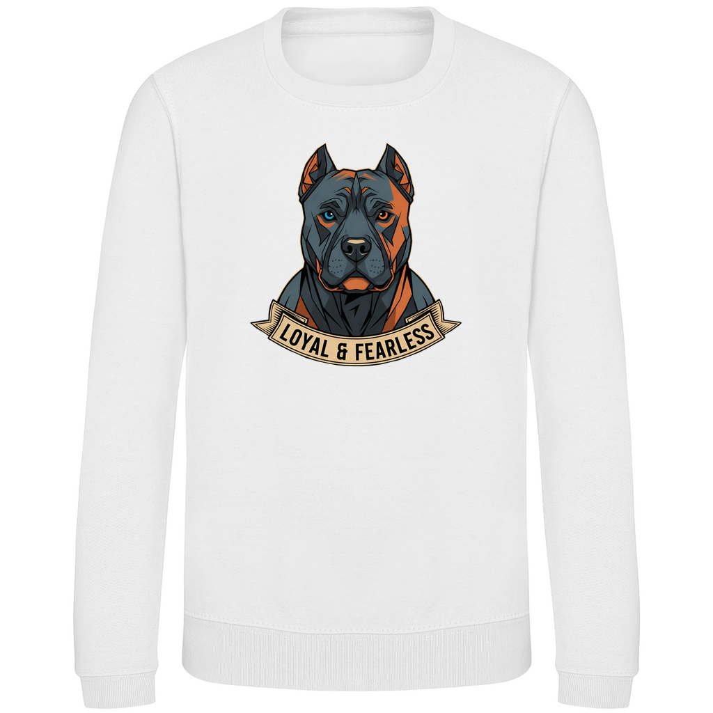 Kinder Sweatshirt Pitbull loyal and fearless dog motive