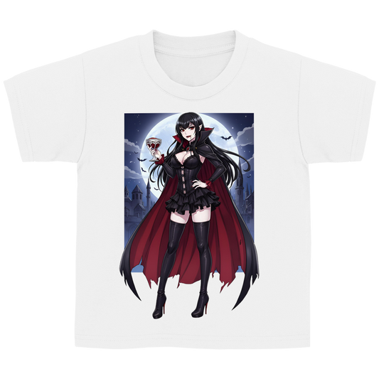 Kinder Basic T-Shirt vampire lady kawaii manga motive with blood cup and cape