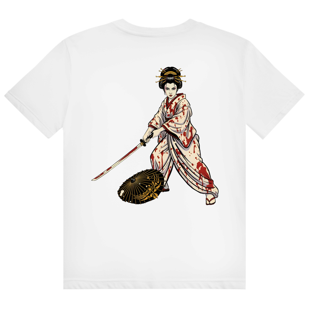 Herren Heavy Cotton T-Shirt Lady Snowblood inspired - blood spill , Tarantino kill bill