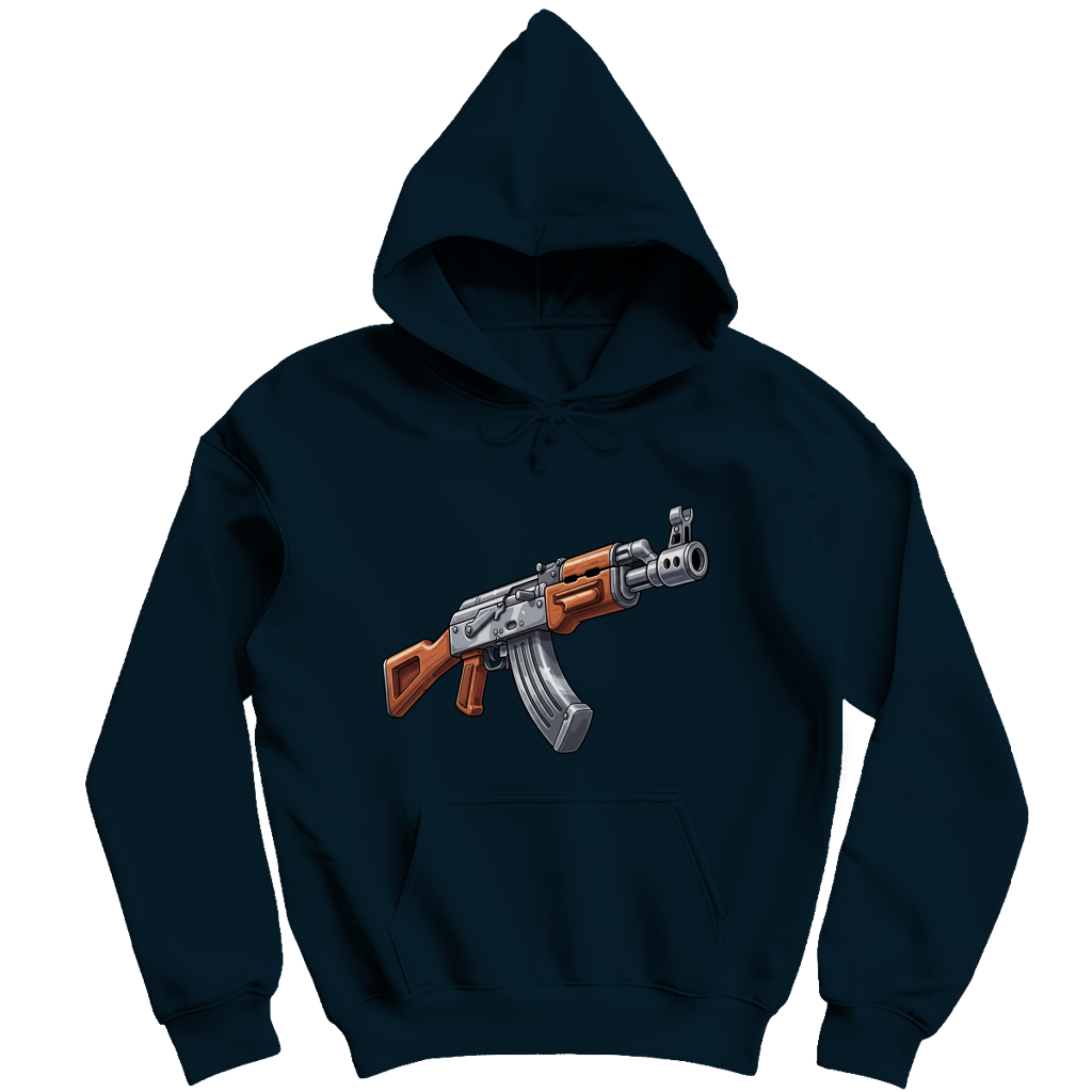 Herren Hoodie AK 47 Kalaschnikow Sturmgewehr Streetwear Pullover Gamer Hoodie