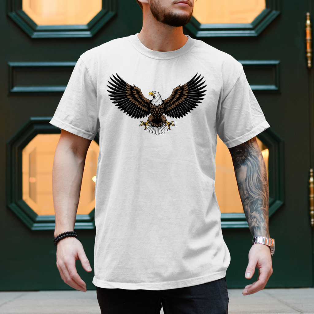 Herren T-Shirt Great Eagle Adler Motiv Voegel Natur Outdoor Biker T-Shirt Print