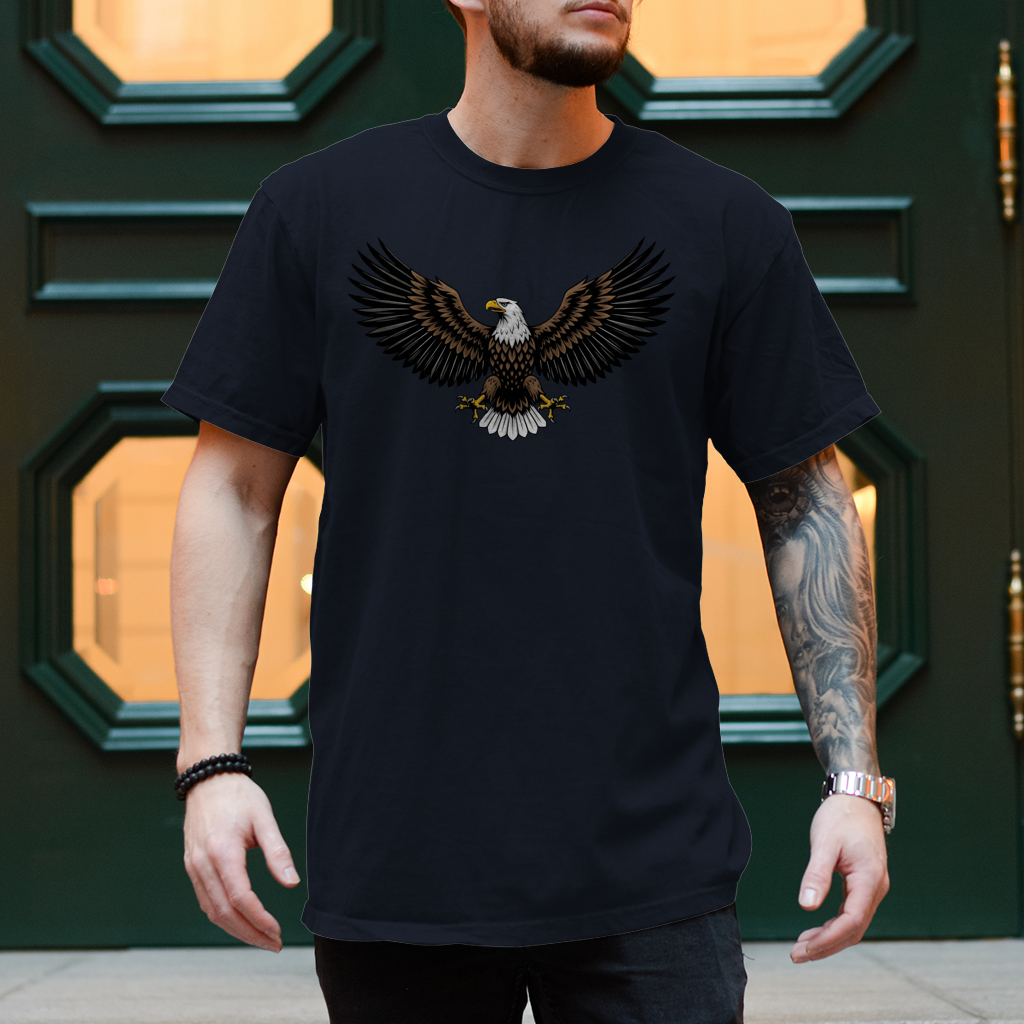 Herren T-Shirt Great Eagle Adler Motiv Voegel Natur Outdoor Biker T-Shirt Print