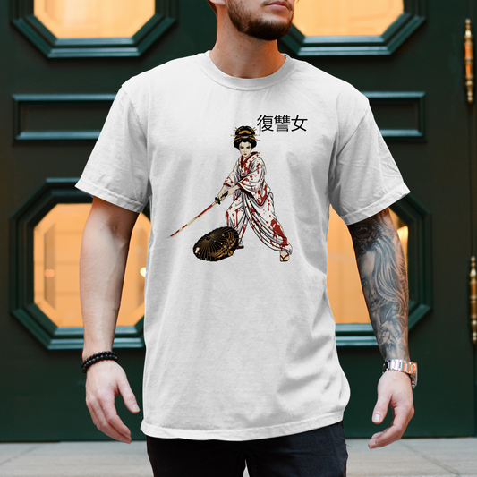 Herren T-Shirt Woman of Vengeance - Blut - Rache - Blood - Japan - Kunoichi