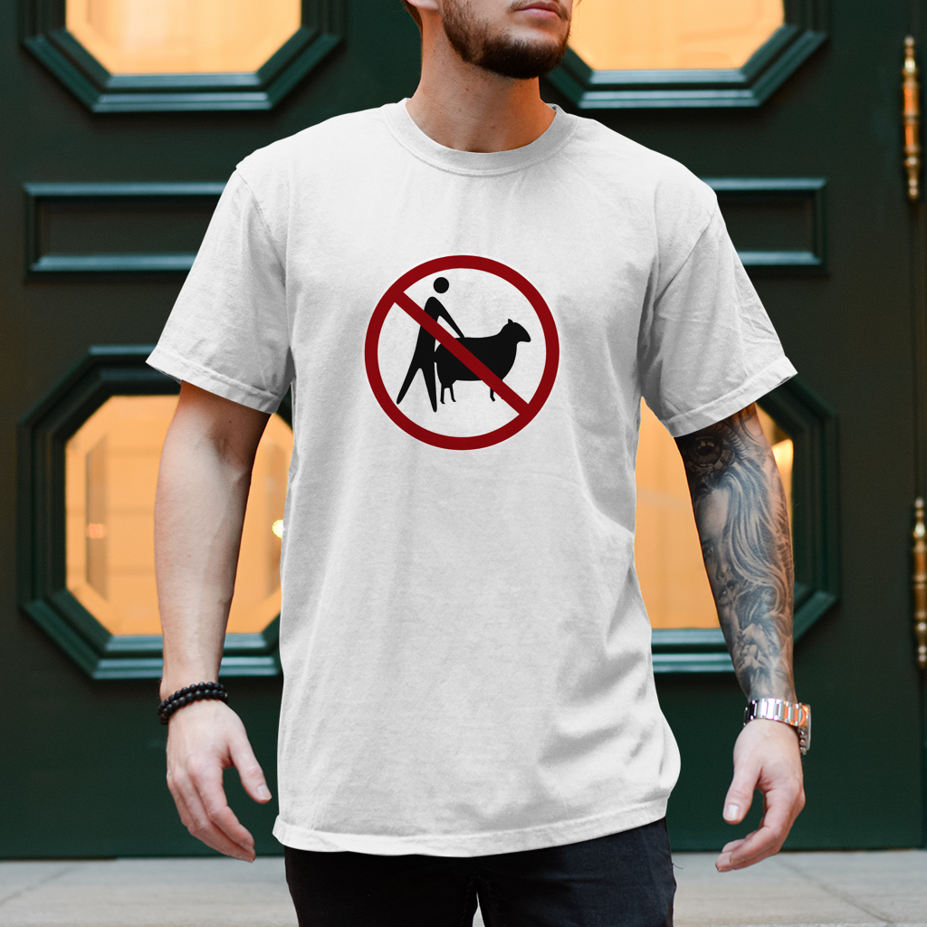 Herren T-Shirt no means no - sheep - goat