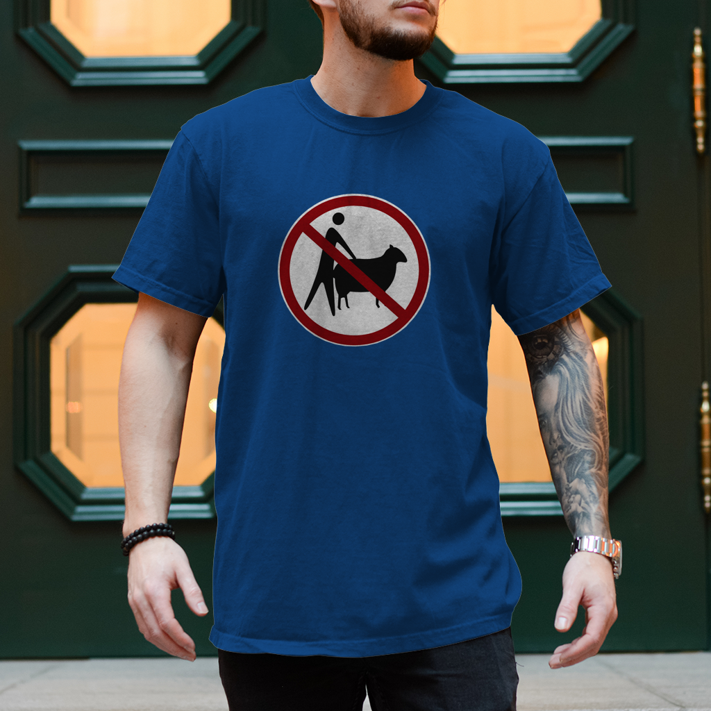 Herren T-Shirt no means no - sheep - goat