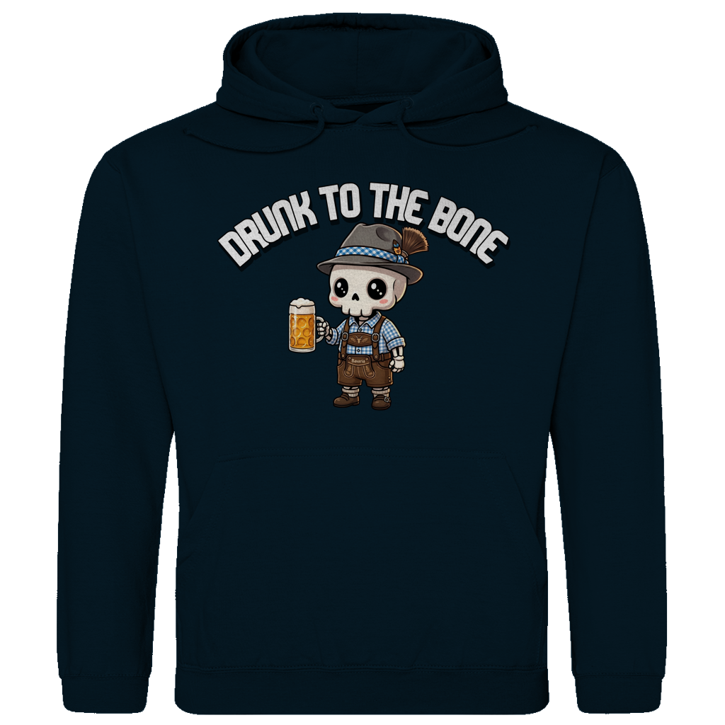 Herren Hoodie Drunk to the bone Oktoberfest Wiesn Kapuzenpullover Trachten Humor