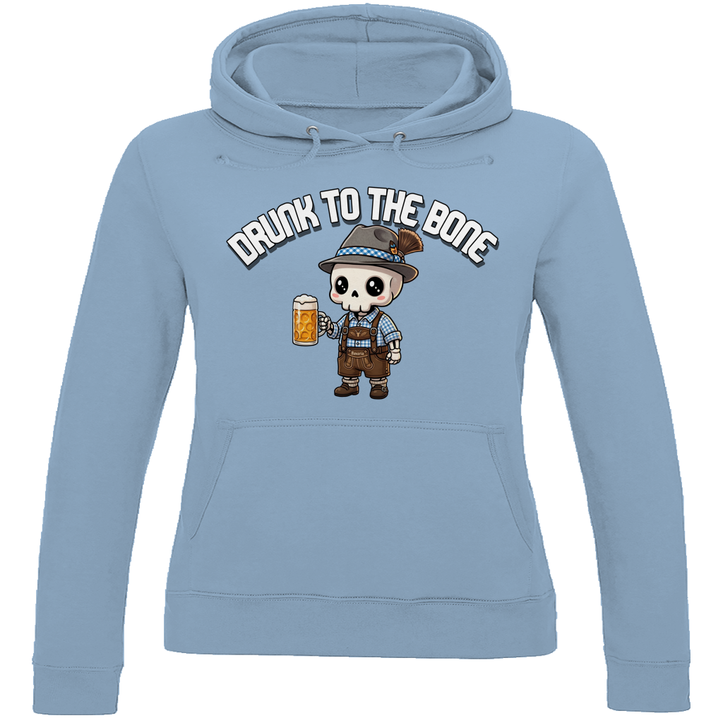 Damen Hoodie Drunk to the bone Oktoberfest Wiesn Kapuzenpullover Pullover Humor