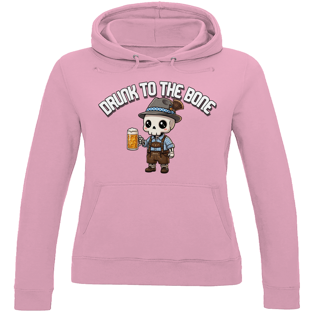 Damen Hoodie Drunk to the bone Oktoberfest Wiesn Kapuzenpullover Pullover Humor